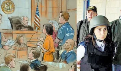 Imagen de archivo de la ilustración del juicio por tráfico de drogas celebrado en Washington, el pasado 2 de julio de 2007, contra la guerrillera colombiana Anayibe Rojas Valderrama, alias "Sonia".