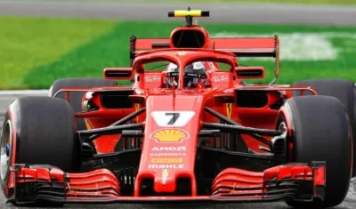 Kimi Raikkonen durante la pole. 