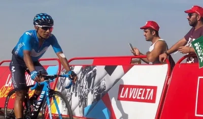 Nairo Quintana en la subida a la Covatilla. 