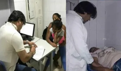 El Alcalde atendiendo a los pacientes.