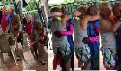 Momentos de la sorpresa del Tino a 'El Pibe'.