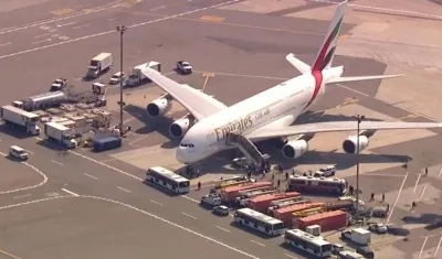 Este es el avión en cuarentena.