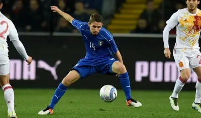 Jorginho, jugador de la Selección Italia. 