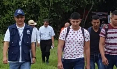 Orlando Yair Vega Díaz, Juan Pablo Rojas, y Eduardo Caro Bañol fueron liberados por el ELN.