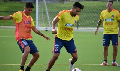 Falcao García durante un entrenamiento con la Selección. 
