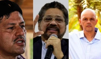 Henry Castellanos Garzón, alias 'Romaña', Luciano Marín Arango, alias 'Iván Márquez', Hernán Darío Velásquez, alias 'El Paisa'.