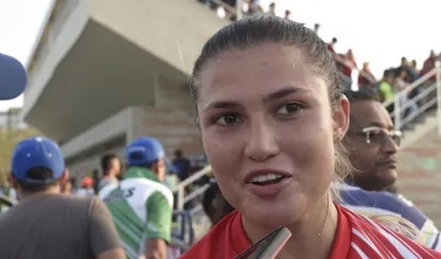 Gabriela Bolle, piloto de BMX. 