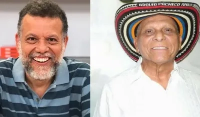 El padre Alberto Linero y el compositor Adolfo Pacheco.