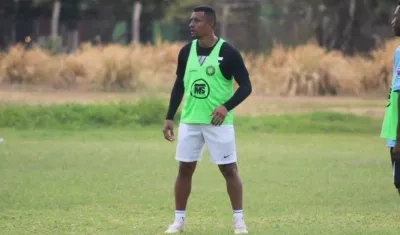 Farid Díaz en su primer entrenamiento. 