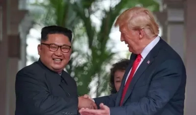 Kim Jong-un y Donald Trump.