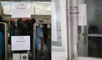 Los sellos impuestos por la Secretaría de Salud del Atlántico.