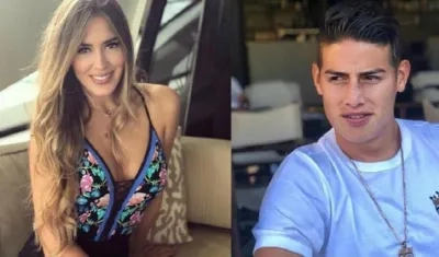 La modelo Shannon de Lima y el futbolista colombiano James Rodríguez.  