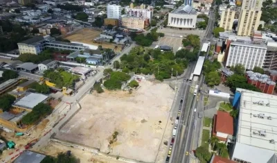 Así luce desde arriba el espacio a intervenir contiguo al actual.