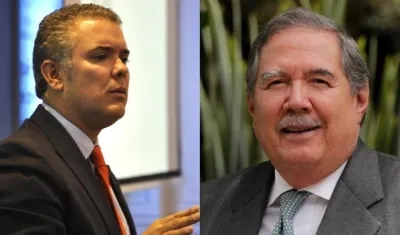 El Presidente de la República, Iván Duque y el Ministro de Defensa, Guillermo Botero. 