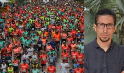 Imagen de la media maratón y de Juan Camilo Arboleda. 