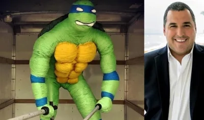 Mateo Blanco y su tortuga ninja de lana.