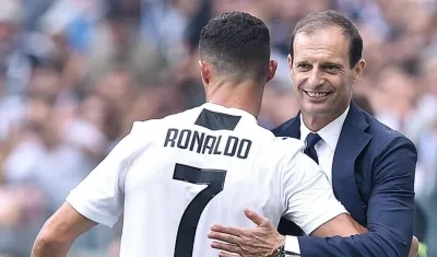 Cristiano Ronaldo y Massimiliano Allegri. 