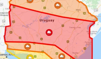 La alerta roja rige para algunas zonas de Río Negro, San José y Soriano.