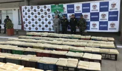 Este es el cargamento de queso decomisado por la Policía Fiscal y Aduanera.