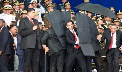 Momento del supuesto ataque a Nicolás Maduro. 
