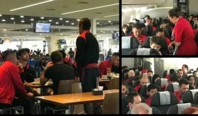 Jugadores de Colón ya emprendieron el viaje rumbo a Colombia. 