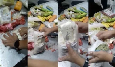 La droga iba oculta en bolsas de pulpa de frutas congeladas. 