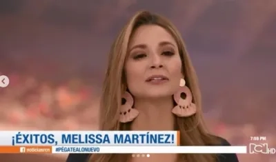 La presentadora Melissa Martínez en su despedida.