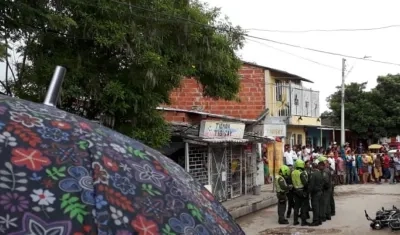 Lugar de los hechos en el barrio Las Nieves, donde fue asesinado Rafael Antonio Medina Martínez.