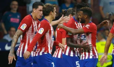 Jugadores del Atlético de Madrid. 