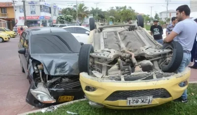 Así quedaron los dos vehículos del accidente en Miramar.