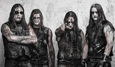 Integrantes de la banda sueca de black metal Marduk.