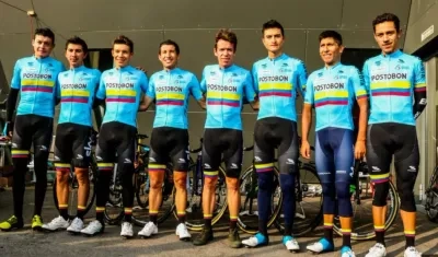 Rodrigo Contreras, Sebastián Henao, Miguel Ángel López, Sergio Luis Henao, Rigoberto Urán, Winner Anacona, Nairo Quintana y Daniel Felipe Martínez conforman la Selección Colombia de ciclismo. 