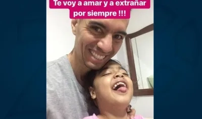 El exdefensor de Junior Andrés Felipe González y su hija Julieta.