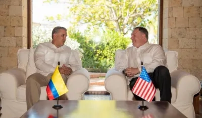 El Presidente de la República, Iván Duque y el secretario de Estado de Estados Unidos, Mike Pompeo.