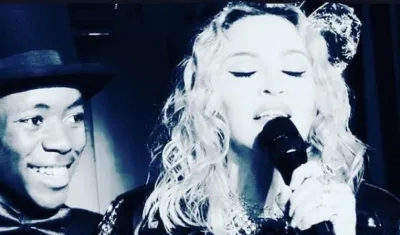 La cantante Madonna y su hijo David.