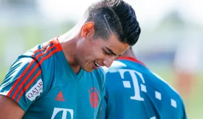 James Rodríguez en uno de los entrenamientos.