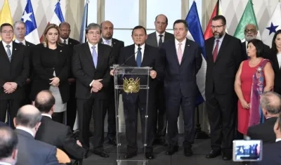 Los ministros de relaciones exteriores de los países del Grupo de Lima.