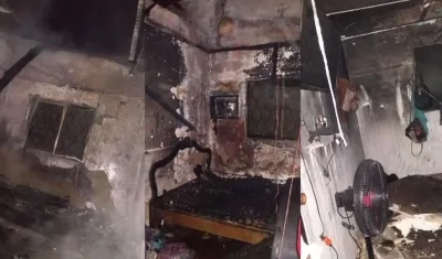 Imágenes del incendio en vivienda del barrio Montes.