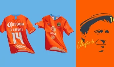 Camiseta del América de México en homenaje a Chespirito. 