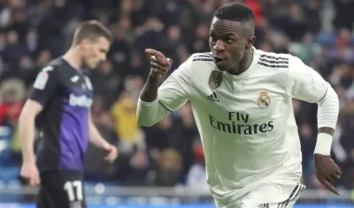 Vinicius Junior celebra un gol. 
