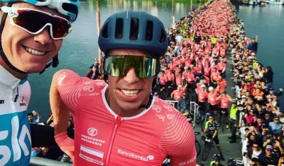 Chris Froome y Rigoberto Urán. 