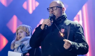 Pawel Adamowicz, alcalde de Gdansk, momento antes de ser herido en un acto público.