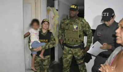 La menor rescatada en Cali. 