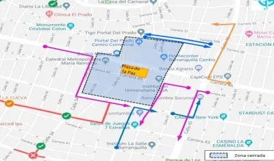 Plano de los cierres viales.