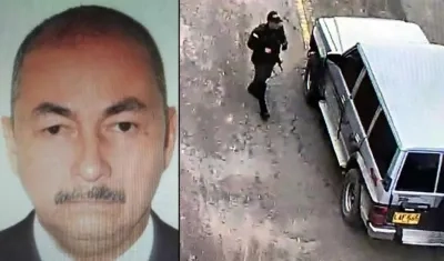 José Aldemar Rojas Rodríguez y el carro bomba ingresando a la Escuela de Policía.