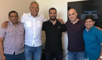 Rodrigo Martínez, Ruber Cartagena, Arturo Char, Gonzalo Baute y Javier Acuña.