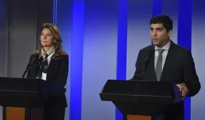 Los vicepresidentes de Colombia, Marta Lucía Ramírez, y de Ecuador, Otto Sonnenholzner, se reunieron este viernes en la Casa de Nariño y reiteraron su condena al atentado registrado en Bogotá el jueves 17 de enero.