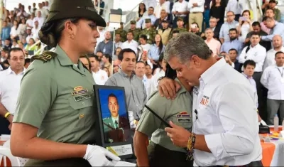 El Presidente Iván Duque durante el acto.