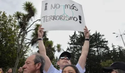 Una de las pancartas de la marcha.