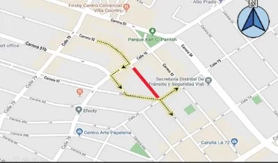 Plano del cierre vial.